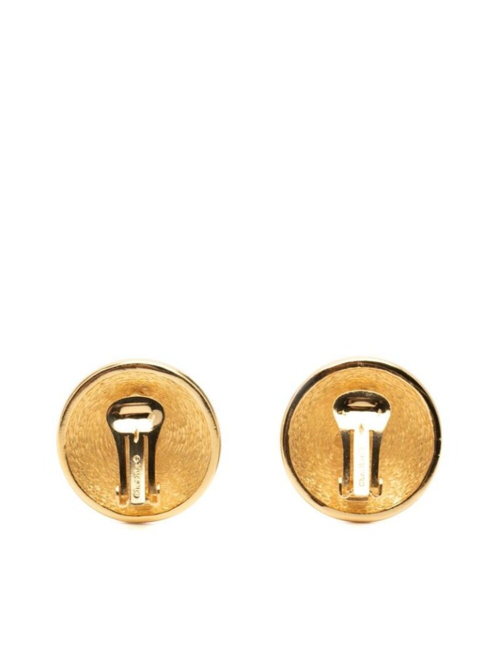 ★SOLD★ Dior CD Logo Round Earrings Gold Plated - Picture 2 of 3